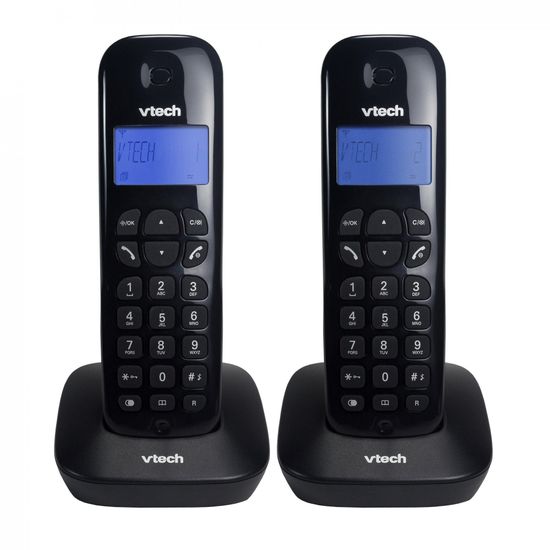 Telefone s/fio c/Ident. de chamadas +1 Ramal VT680MRD2 Preto VTECH (66301)