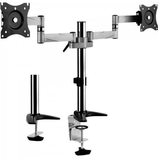 Suporte Articulado p/ 2 Monitores SBRM723 Preto BRASFORMA por 0,00 à vista no boleto/pix ou parcele em até 1x sem juros. Compre na loja Mundomax!