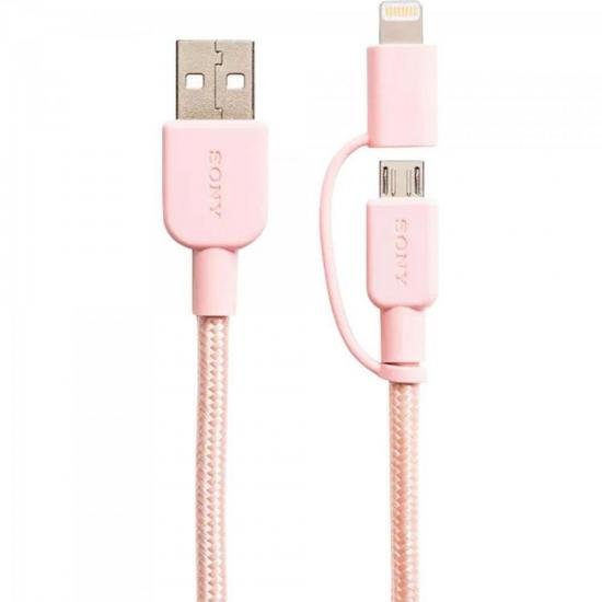 Cabo USB/Mini C/Lightning CP-ABLP150P Rosa SONY (66483)