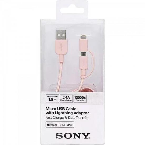 Cabo USB/Mini C/Lightning CP-ABLP150P Rosa SONY por 105,90 à vista no boleto/pix ou parcele em até 4x sem juros. Compre na loja Mundomax!