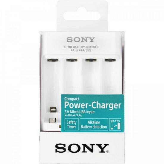 Carregador de Pilha USB AA/AAA BCG34HHU SONY por 49,99 à vista no boleto/pix ou parcele em até 1x sem juros. Compre na loja Mundomax!