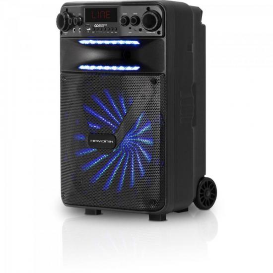 Caixa de Som Portátil HAYONIK Go Power 200 100W com Bluetooth e USB por 842,00 à vista no boleto/pix ou parcele em até 10x sem juros. Compre na loja Mundomax!