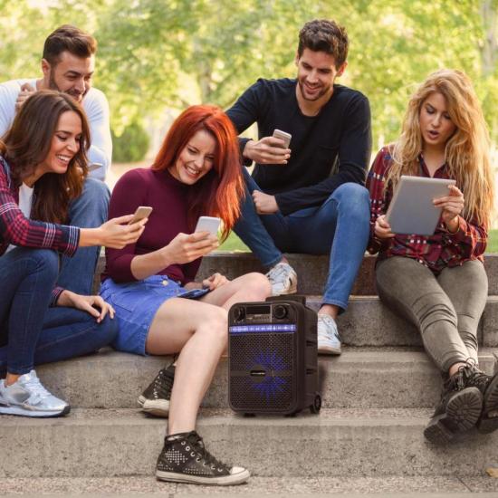 Caixa de Som Portátil HAYONIK Go Power 100 80W com Bluetooth e USB por 669,00 à vista no boleto/pix ou parcele em até 10x sem juros. Compre na loja Mundomax!