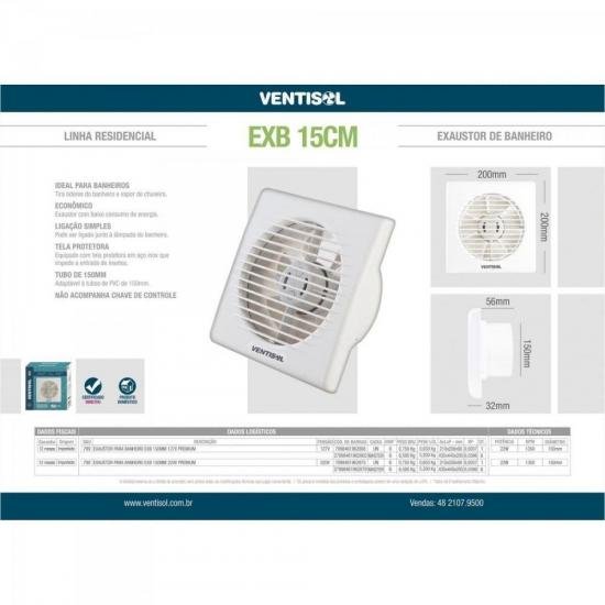 Exaustor VENTISOL EXB 150mm 110V Br por 0,00 à vista no boleto/pix ou parcele em até 1x sem juros. Compre na loja Mundomax!