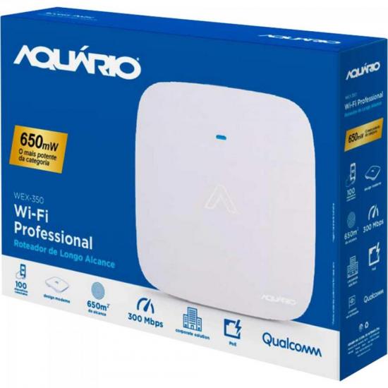 Rot Wifi AQUARIO WEX-350 300 MBPS BR por 334,90 à vista no boleto/pix ou parcele em até 10x sem juros. Compre na loja Mundomax!