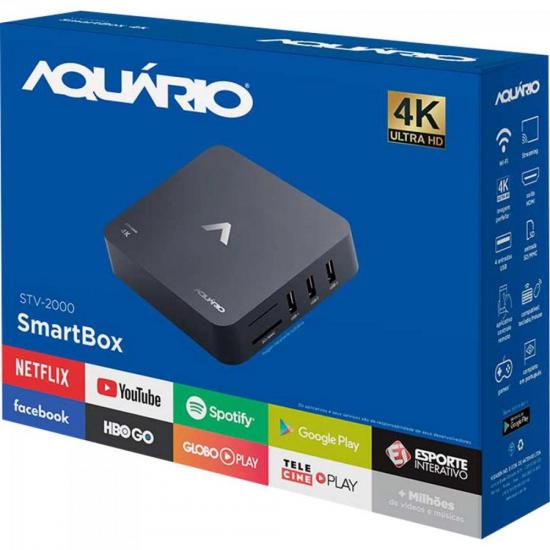 Smart TV Box Android STV-2000 AQUARIO por 274,90 à vista no boleto/pix ou parcele em até 10x sem juros. Compre na loja Mundomax!