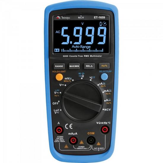 Multimetro Digital ET1659 AZ MINIPA por 548,90 à vista no boleto/pix ou parcele em até 10x sem juros. Compre na loja Mundomax!