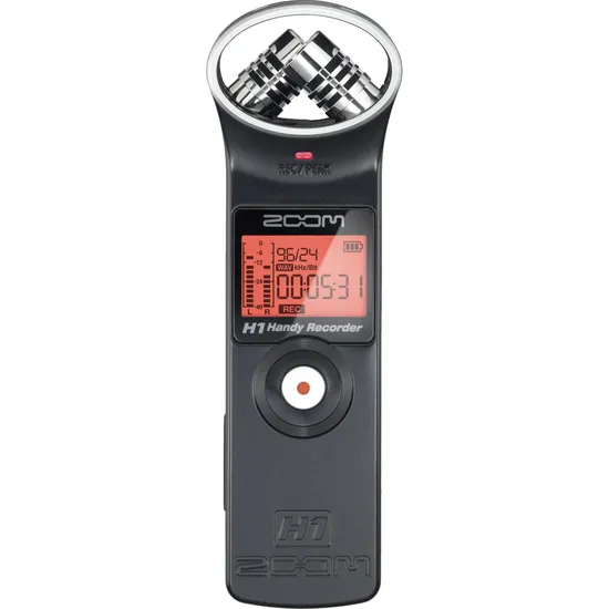 Gravador Digital H1 Handy Recorder Preto ZOOM por 0,00 à vista no boleto/pix ou parcele em até 1x sem juros. Compre na loja Mundomax!