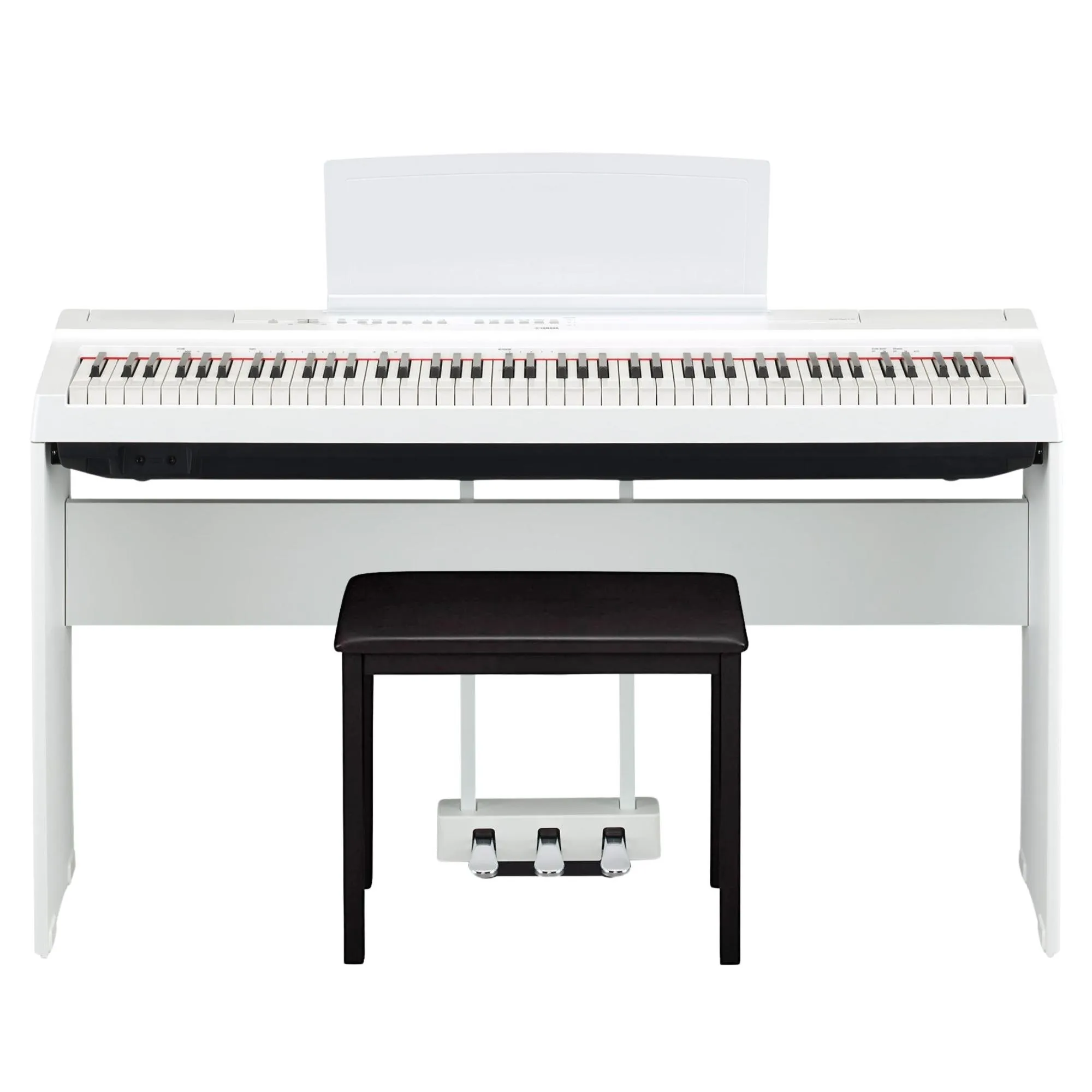 Kit Piano Digital YAMAHA P125 Branco + Acessórios por 6.319,00 à vista no boleto/pix ou parcele em até 12x sem juros. Compre na loja Mundomax!