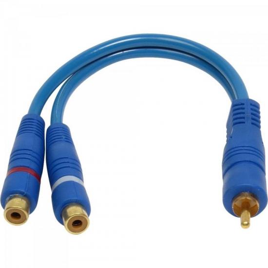 Cabo Audio 1 RCA Macho X 2 RCA Femeas 20cm 5mm CBAY0007 Azul STORM por 0,00 à vista no boleto/pix ou parcele em até 1x sem juros. Compre na loja Mundomax!