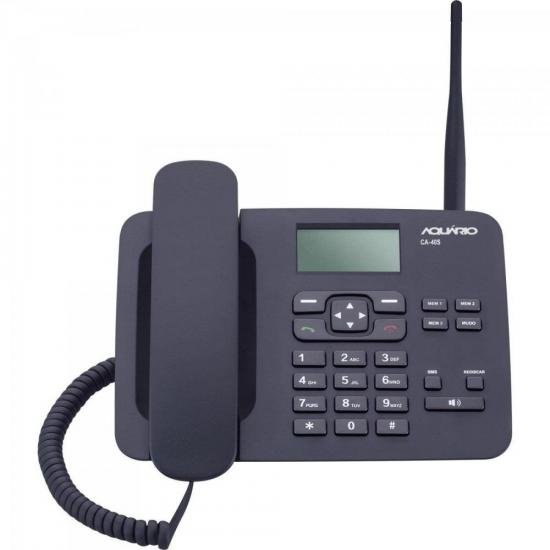 Telefone Celular Fixo CA40-S Preto AQUARIO por 0,00 à vista no boleto/pix ou parcele em até 1x sem juros. Compre na loja Mundomax!