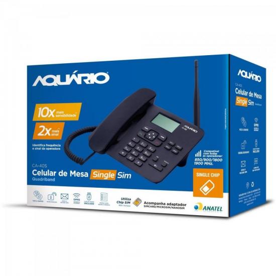 Telefone Celular Fixo CA40-S Preto AQUARIO por 0,00 à vista no boleto/pix ou parcele em até 1x sem juros. Compre na loja Mundomax!