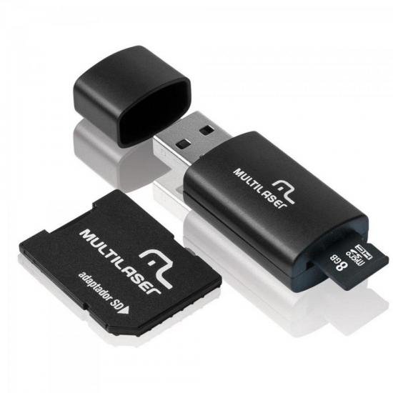 Leitor Multilaser USB Com Cartao SD 8GB por 24,99 à vista no boleto/pix ou parcele em até 1x sem juros. Compre na loja Mundomax!