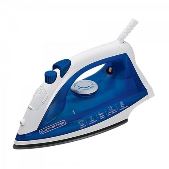 Ferro a Vapor e Seco 1100W 220V Azul BLACK DECKER por 0,00 à vista no boleto/pix ou parcele em até 1x sem juros. Compre na loja Mundomax!