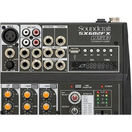 Mesa de Som Soundcraft SX602FX 6 Canais USB Preta por 979,00 à vista no boleto/pix ou parcele em até 10x sem juros. Compre na loja Mundomax!
