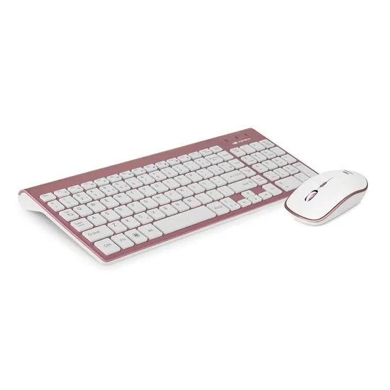 Kit Teclado + Mouse sem Fio K-W510PWH Pink e Branco C3TECH (67123)