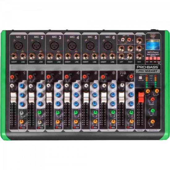 Mesa de Som 8 Canais PBPM1224BT Verde PROBASS (67237)