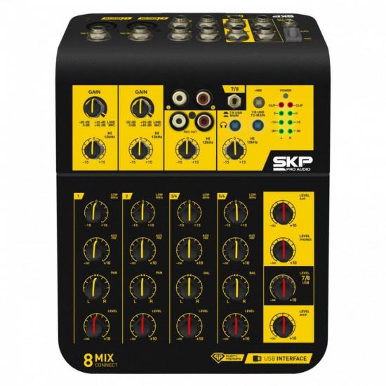 Mesa de Som 8 Canais Mix Connect Preta SKP (67263)