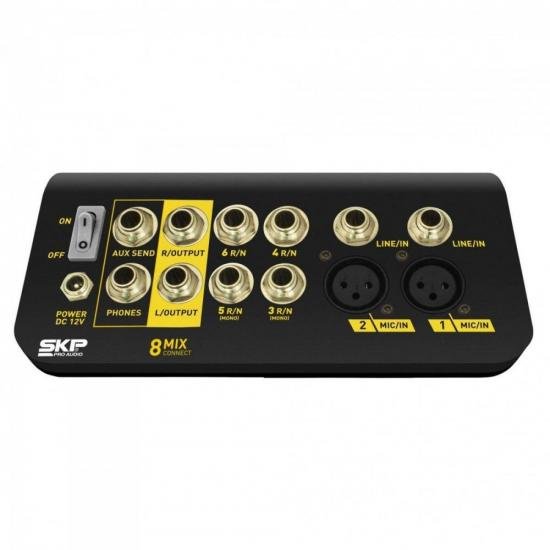 Mesa de Som 8 Canais Mix Connect Preta SKP por 0,00 à vista no boleto/pix ou parcele em até 1x sem juros. Compre na loja Mundomax!