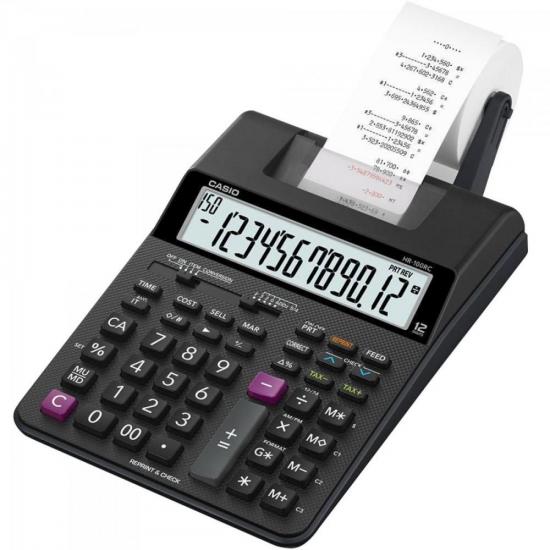 Calculadora Com Bobina Casio HR-100RC 12 Dígitos Bivolt Preta por 367,00 à vista no boleto/pix ou parcele em até 10x sem juros. Compre na loja Mundomax!