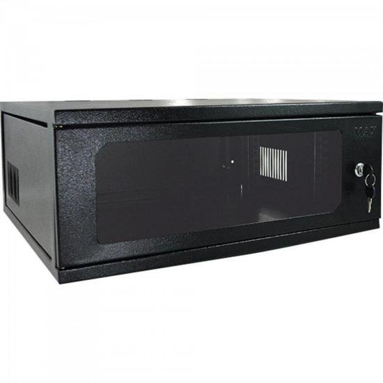 Rack Parede 19\" 4U 370mm Linha TI Preto MAX ELETRON por 0,00 à vista no boleto/pix ou parcele em até 1x sem juros. Compre na loja Mundomax!
