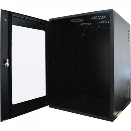 Rack Parede 19\" 12U 570mm Linha TI Preto MAX ELETRON por 0,00 à vista no boleto/pix ou parcele em até 1x sem juros. Compre na loja Mundomax!