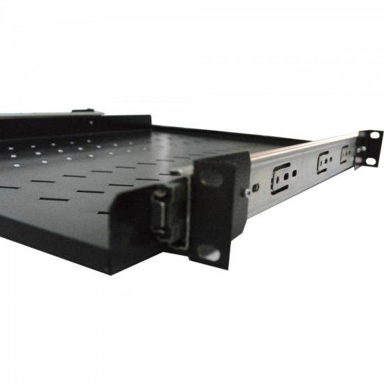 Bandeja Frontal 1U 19\" 500m Movel MAX ELETRON por 0,00 à vista no boleto/pix ou parcele em até 1x sem juros. Compre na loja Mundomax!