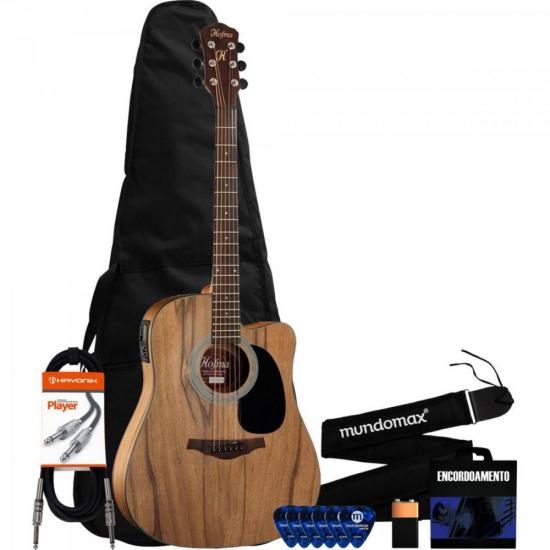 Kit Violão HOFMA Eletroacústico Folk Aço HMF270 Natural + Acessórios por 0,00 à vista no boleto/pix ou parcele em até 1x sem juros. Compre na loja Mundomax!