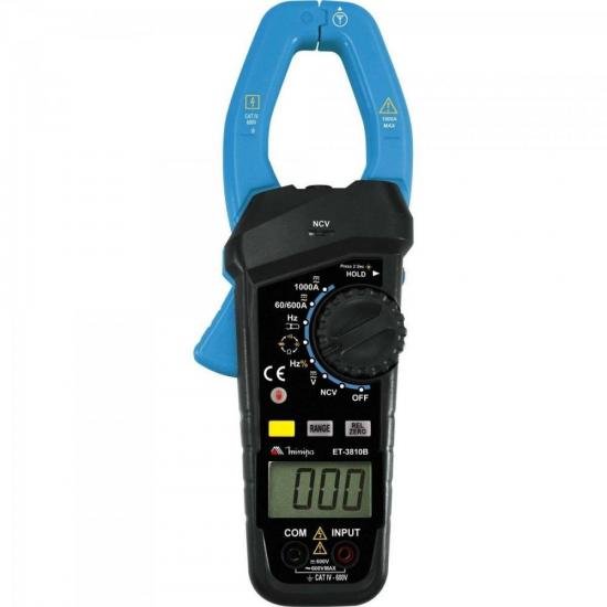 Alicate Amperímetro Digital ET3810B Azul MINIPA por 0,00 à vista no boleto/pix ou parcele em até 1x sem juros. Compre na loja Mundomax!