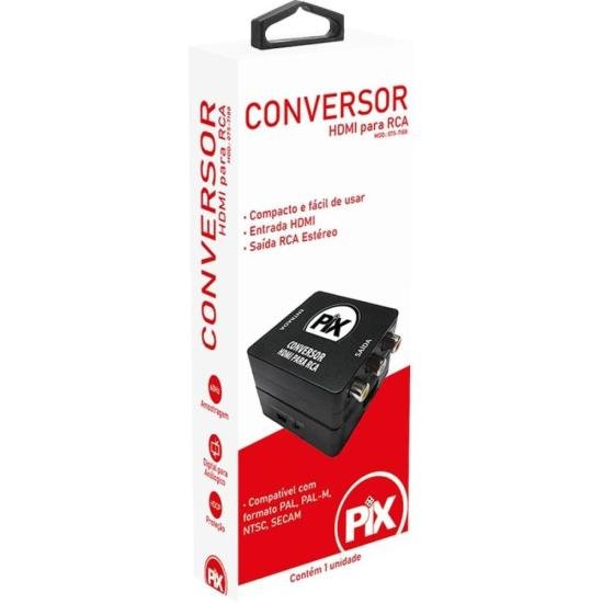 Conversor HDMI Para RCA Preto Pix por 99,00 à vista no boleto/pix ou parcele em até 3x sem juros. Compre na loja Mundomax!