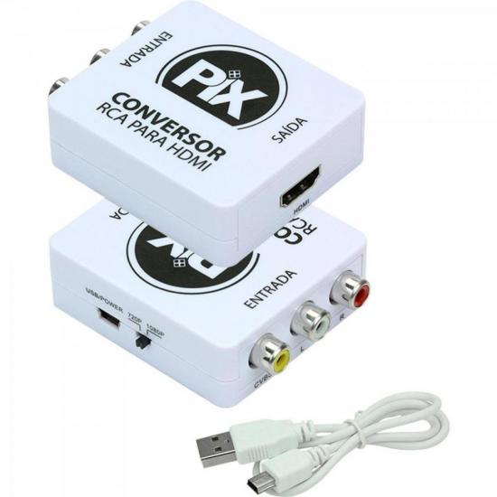 Conversor RCA para HDMI Branco PIX por 0,00 à vista no boleto/pix ou parcele em até 1x sem juros. Compre na loja Mundomax!