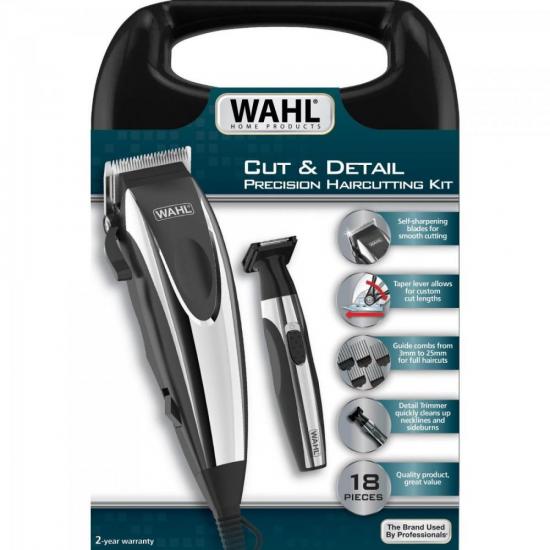 Kit Máquina De Corte e Aparador De Pelos Wahl Cut & Detail 220V por 0,00 à vista no boleto/pix ou parcele em até 1x sem juros. Compre na loja Mundomax!