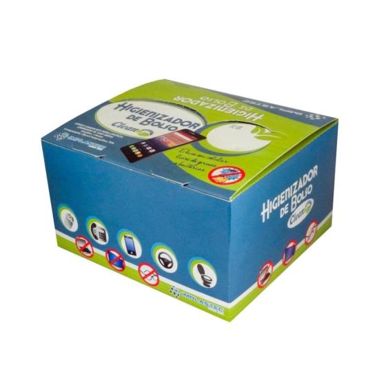 Higienizador de Bolso Clean IMPLASTEC (caixa c/ 50 uni.) por 25,90 à vista no boleto/pix ou parcele em até 1x sem juros. Compre na loja Mundomax!