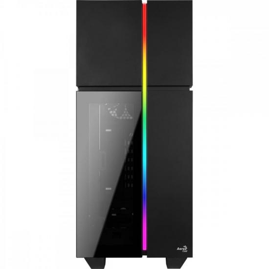 Gabinete Gamer Aerocool Playa Preto RGB Lateral Vidro por 474,00 à vista no boleto/pix ou parcele em até 10x sem juros. Compre na loja Mundomax!