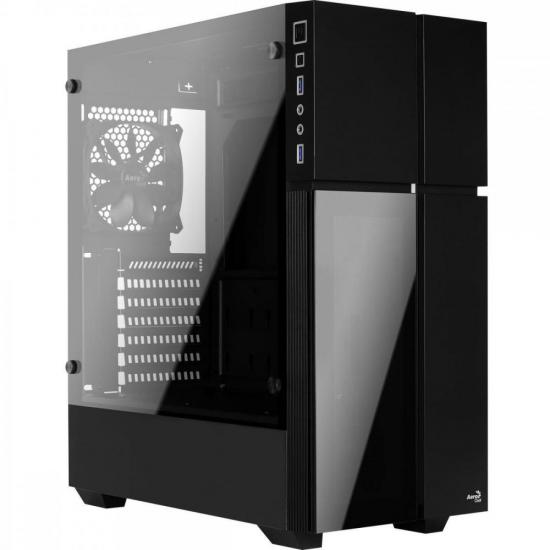 Gabinete Gamer Aerocool Playa Preto RGB Lateral Vidro por 474,00 à vista no boleto/pix ou parcele em até 10x sem juros. Compre na loja Mundomax!