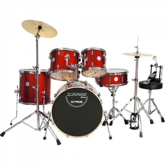 Bateria Stage 320 Vermelha XPRO por 0,00 à vista no boleto/pix ou parcele em até 1x sem juros. Compre na loja Mundomax!