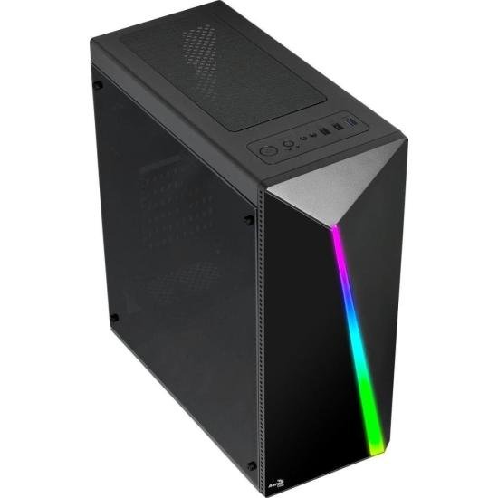 Gabinete Gamer Aerocool Shard Preto RGB Lateral Acrílico por 465,00 à vista no boleto/pix ou parcele em até 10x sem juros. Compre na loja Mundomax!