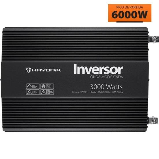 Inversor de Onda Modificada 3000W 12Vdc/127V PW12-1 Off Grid Hayonik (68001)