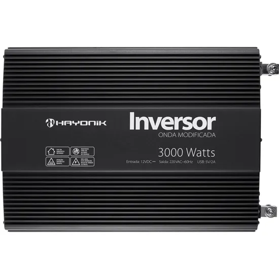 Inversor de Onda Modificada 3000W 12VDC/220V PW12-2 Off Grid Hayonik (68003)