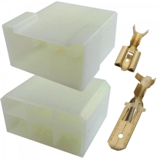 Conector Completo Macho Fêmea com Terminais 6 Vias Rainha das Sete por 0,00 à vista no boleto/pix ou parcele em até 1x sem juros. Compre na loja Mundomax!