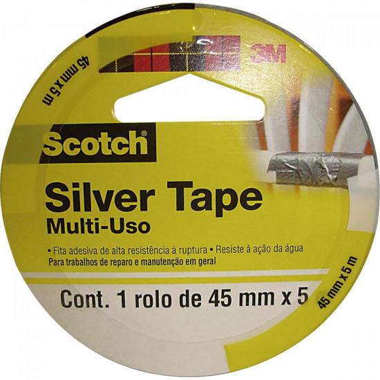Fita Silver Tape 45mmx5m Sleeve Cinza 3M por 20,00 à vista no boleto/pix ou parcele em até 1x sem juros. Compre na loja Mundomax!