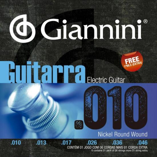 Encordoamento P/ Guitarra 010 Plus GEEGSTP GIANNINI por 0,00 à vista no boleto/pix ou parcele em até 1x sem juros. Compre na loja Mundomax!