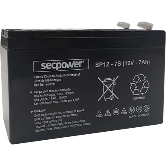 Bateria Selada SP12-7A SECPOWER por 98,90 à vista no boleto/pix ou parcele em até 3x sem juros. Compre na loja Mundomax!