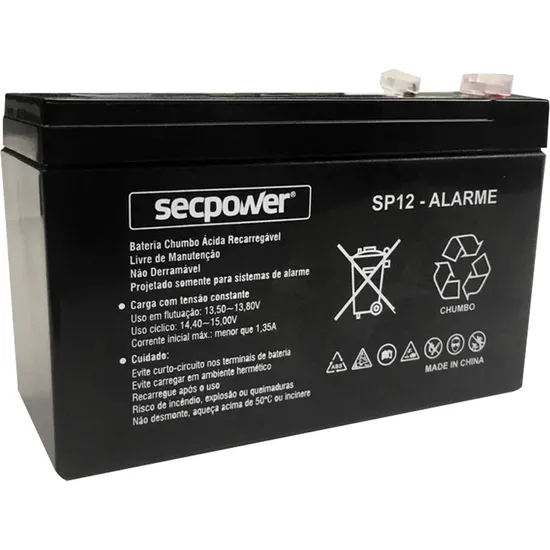Bateria Selada SP12-ALARME SECPOWER por 81,90 à vista no boleto/pix ou parcele em até 3x sem juros. Compre na loja Mundomax!
