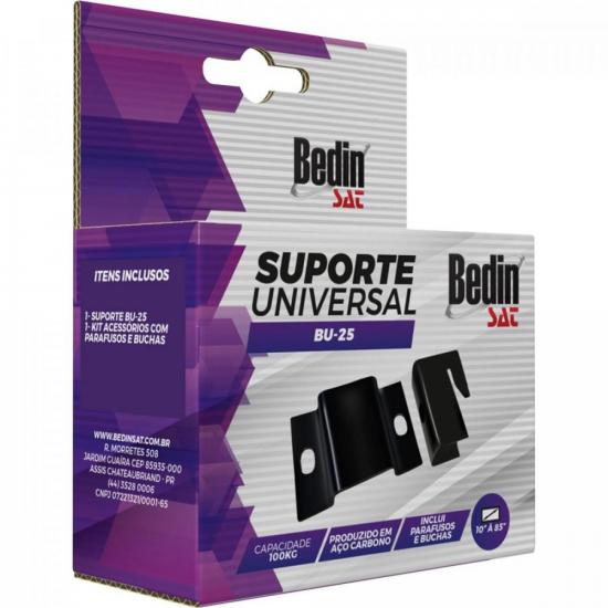 Suporte para TV Fixo 14-85\" BU-25 Preto BEDINSAT por 0,00 à vista no boleto/pix ou parcele em até 1x sem juros. Compre na loja Mundomax!