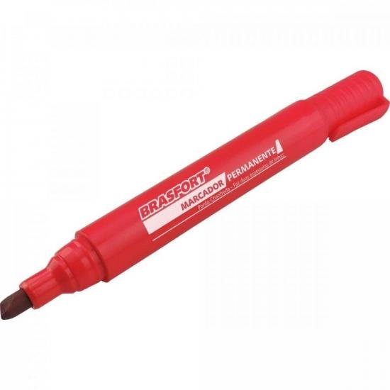 Caneta Marcador Permanente Ponta Grossa Vermelha Brasfort por 32,99 à vista no boleto/pix ou parcele em até 1x sem juros. Compre na loja Mundomax!