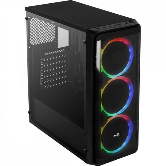 Gabinete Gamer Aerocool Window Preto RGB Lateral Acrílico por 516,02 à vista no boleto/pix ou parcele em até 10x sem juros. Compre na loja Aerocool!
