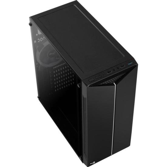 Gabinete Gamer Aerocool Split Preto RGB Lateral Vidro por 384,69 à vista no boleto/pix ou parcele em até 10x sem juros. Compre na loja Aerocool!