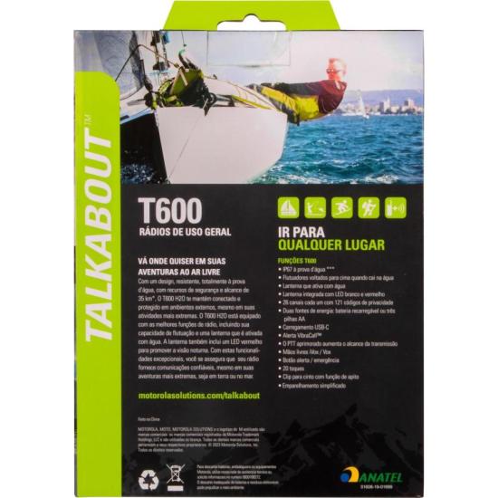 Rádio Comunicador Talkabout Motorola T600BR H2O 35km Verde por 1.099,00 à vista no boleto/pix ou parcele em até 12x sem juros. Compre na loja Mundomax!