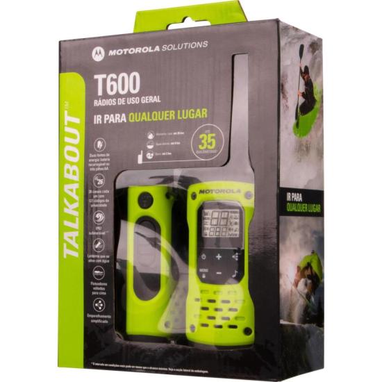 Rádio Comunicador Talkabout Motorola T600BR H2O 35km Verde por 1.099,00 à vista no boleto/pix ou parcele em até 12x sem juros. Compre na loja Mundomax!